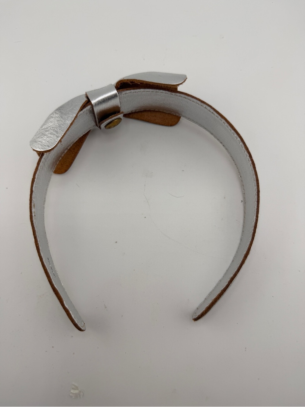 il bisonte Silver Leather Bow Headband
